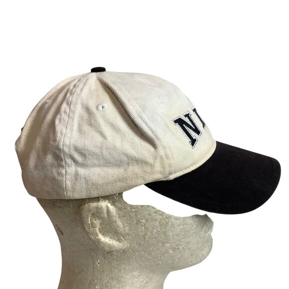 Vtg 90s Nike Two-Tone Snapback Cap Hat Black White Adjustable Unisex Cotton - Picture 4 of 6